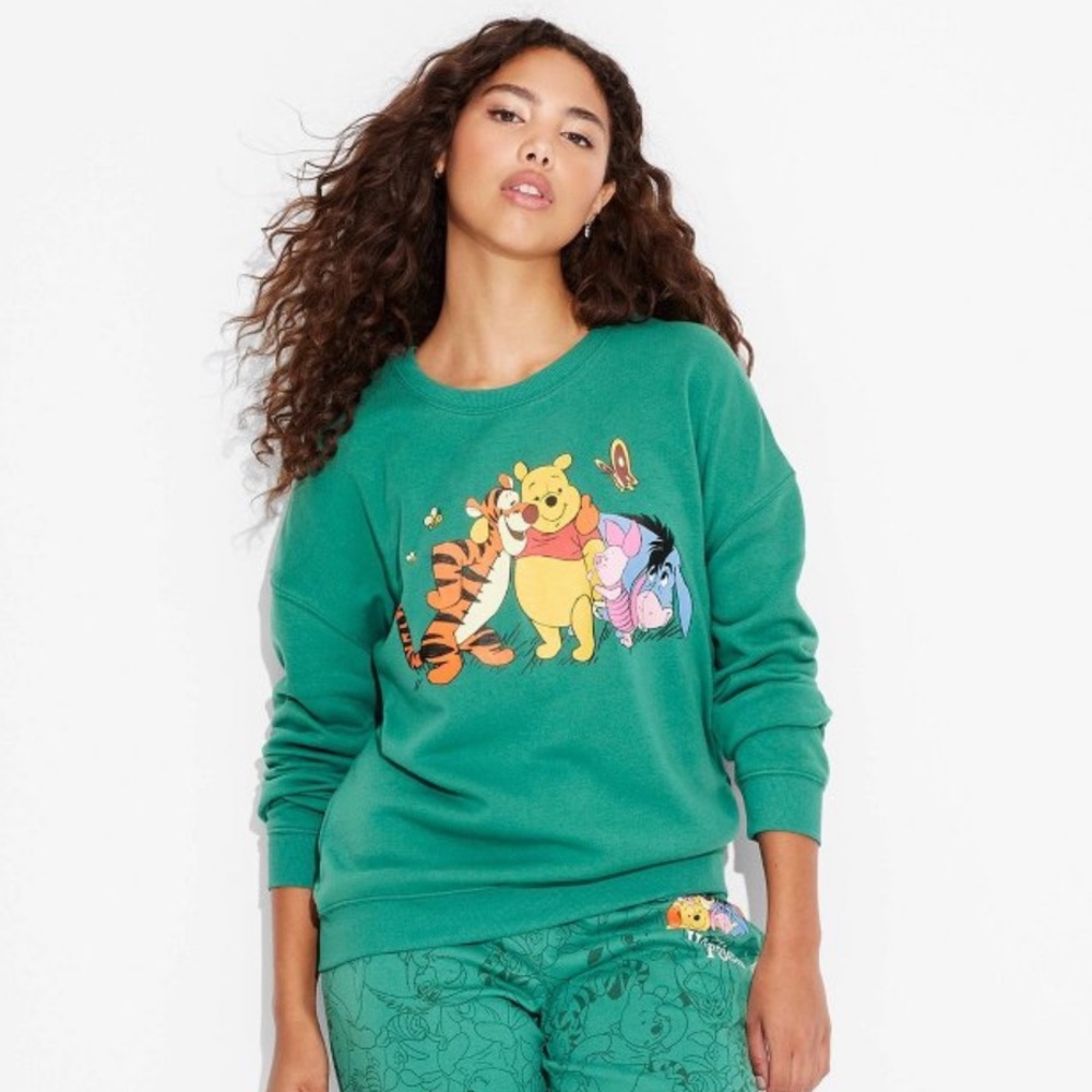 Disney Green Winnie the Pooh Sweatshirt XXS